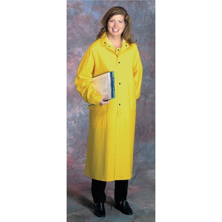 West Chester Protective Gear 35Ml Pvc Over Polyester 48" Raincoat - Yellow 4148/M